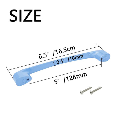 8 Pack 5 Inch Hole To Hole Cartoon Pulls For Kids Room Wardrobe Doors And Drawers Handles Blue Durable Frosted Finish with Screws