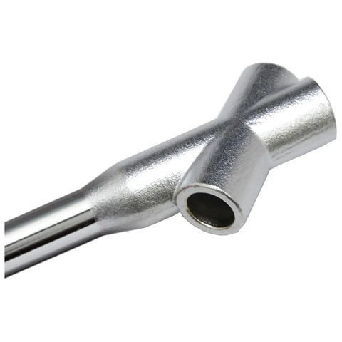 Close-up of Triple Handle Adapter For SBL1000 Super Ball Wrench 2030 By Wise Tools, nickel chrome finish, designed for tight spaces.