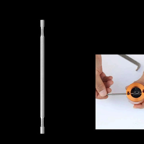 Double Head Sheet Nibbler Saw Cutter Drill Attachment shown with a close-up of tool adjustment and drill rod accessory.