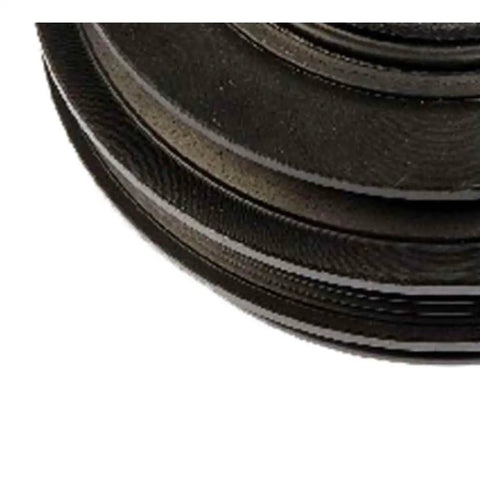 Close-up of Harmonic Balancer For Kia Sportage 1995 to 2002, Black Serpentine Drive Belt Type With Keyway, showing its detailed texture.
