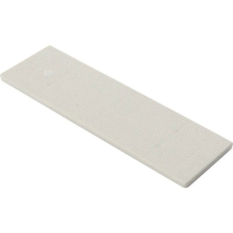 Heavy Duty Plastic Shim Set for Glazing and Wall Coverings, 1.13 In W x 4 In L, showing a single shim in light colour.