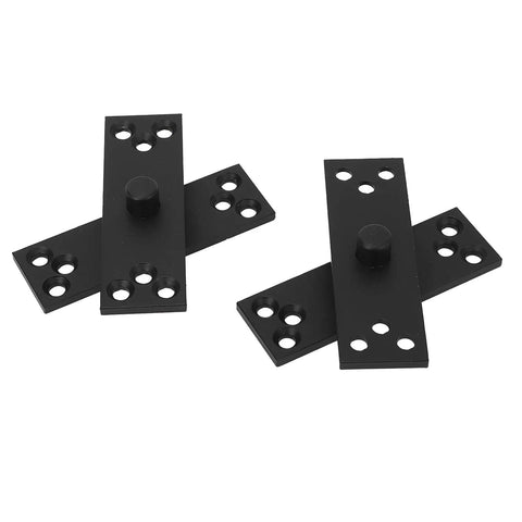 Hidden Door Pivot Hinge Concealed 360 Rotation Heavy Duty Up To 220lbs With 10 Steel Balls For Bookcase And Wooden Doors Stainless Steel Eujgoov Designed For Smooth Quiet Operation In Residential And Commercial Settings, showing two black concealed hinges with multiple holes.