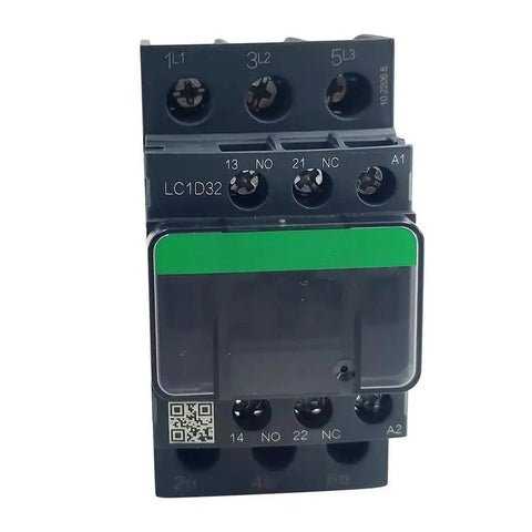 Front view of Three Phase AC Electric Magnetic Contactor 32A 220V Coil With Three Poles Three Normally Open Contacts For Heavy Duty Industrial Control