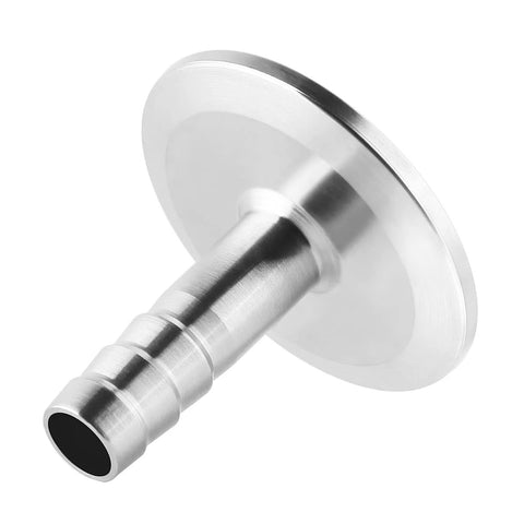 Metaland 1.5" tri-clamp to 3/8" barb sanitary adapter, stainless steel, ferrule OD 50.5mm