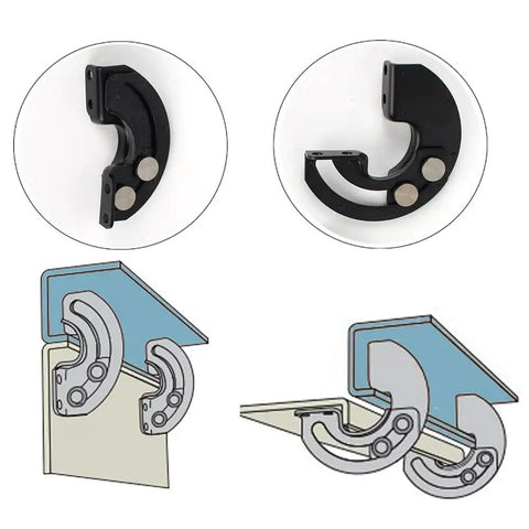 Hidden 90 Degree Cabinet Door Hinges For Industrial Equipment Cabinets 2 Pack Black Carbon Steel Durable Hinges Installation Diagram