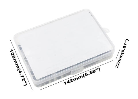 Clear box packaging for ABS Plastic Unthreaded Spacers Kit For M4 Screws With 7mm Outer Diameter And 4.2mm Inner Diameter Black Round Spacers
