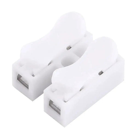 100 Pack Mini Quick Wire Connectors CH2 Quick Cable Connectors Terminal Blocks made of flame retardant plastic with copper cores.