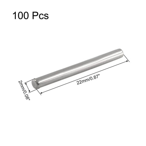 100 Pcs Stainless Steel Shelf Dowel Pins 2mm By 22mm For Cabinet And Furniture Replacement Hardware