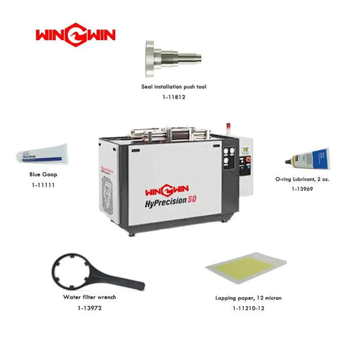 Water Jet Spare Parts including Seal Installation Tool, Blue Goop, O-ring Lubricant, Filter Wrench, Lapping Paper for HyPrecision 50