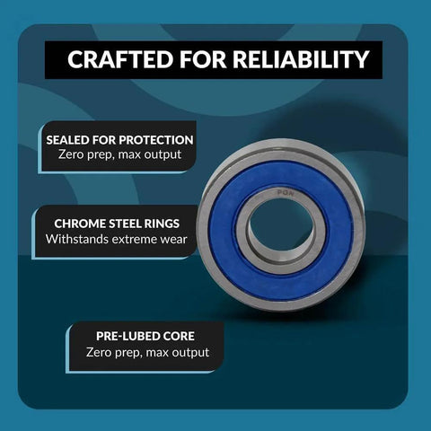 Crafted for reliability, 10 Pack 6204-2RS Bearing - Lubricated Chrome Steel Sealed Ball Bearing with rubber seal details
