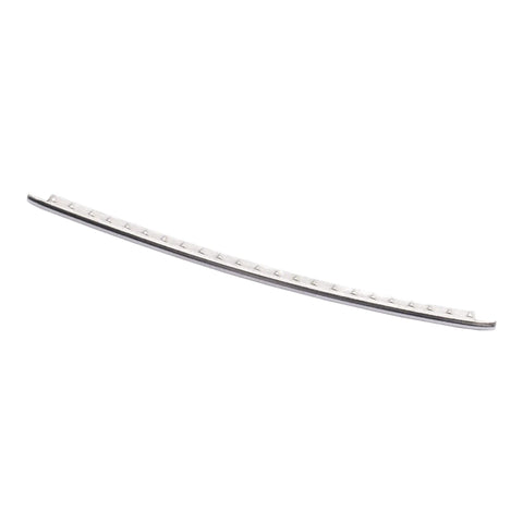 2.0mm Stainless Steel Fret Wire Set For Banjo And Vintage Fender Guitars 24 Piece Small Gauge Crown Width 2.0mm Fits Frets 24 22 21 20 Pre Radius Pro Grade Luthier Quality close-up view of single fret wire.