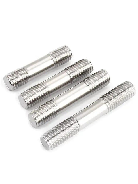 Double End Threaded Rods And Studs 304 Stainless Steel M8x30 Bolt Set 5 Pieces, showing four machined steel bolts
