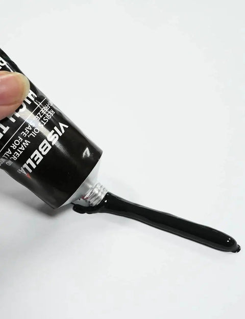 High Temperature RTV Silicone Gasket Maker For Cars, Trucks, And Hot Rods, Oil And Water Resistant 3.7 Oz Black tube squeezed