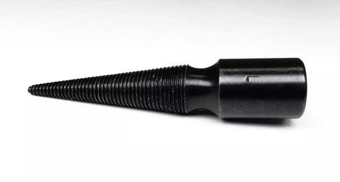Lathe Spindle With Three Eighths Inch Arbor Hole Friction Grip To Shaft Left Hand Threaded Cold Rolled Steel Anodized Black Finish