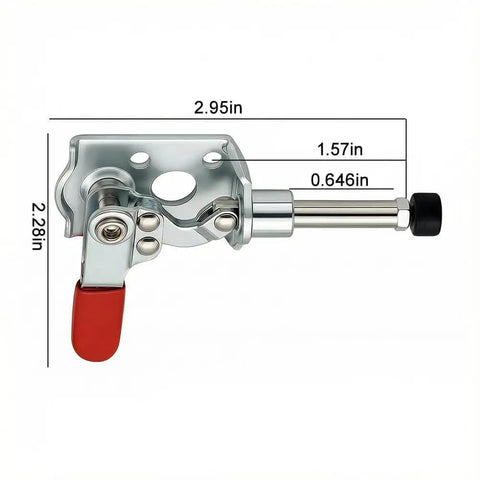 Heavy Duty Toggle Clamp With 88 Lb Holding Power Anti Slip Latch For Woodworking And Welding, Quick Release Hold Down Clamp with dimensions