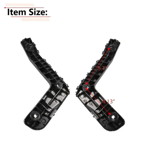 Front Bumper Bracket Set for Toyota Corolla 2014 2015 2016 Left and Right Pair, black plastic, size details shown
