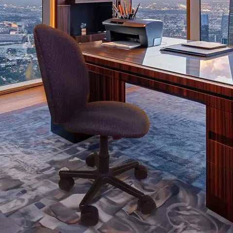 Office chair with extra large chair casters 4 inch set of five for carpet replaces chair mat heavy duty with smooth rolling performance.
