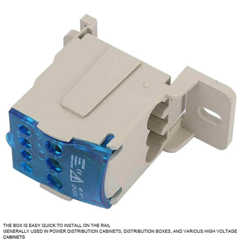 Three Pack Din Rail Distribution Box With Screw Terminal Strip Block For Electrical Wiring Universal Power Junction Box Durable Flame Retardant Shell High Temperature Insulation Quick Mounting And Reliable Connections