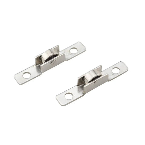 Two 3/8 inch metal sliding window rollers from 12 Pieces 3/8 Inch Metal Sliding Window Rollers Universal Single Slide Wheels For Doors Cupboards Drawers DIY Projects Durable Replacement Hardware Ideal For Track Systems Cabinets And Household Furnishings