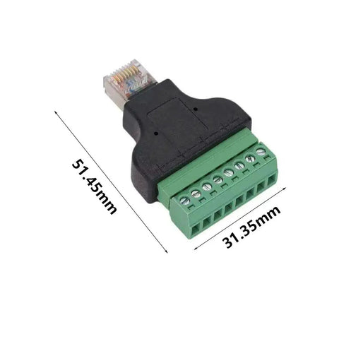 4 Pack RJ45 Screw Terminal Adapter Blocks For Ethernet Networks RJ45 Male To 8 Pin Connector 8P8C To 8 Pin Terminal