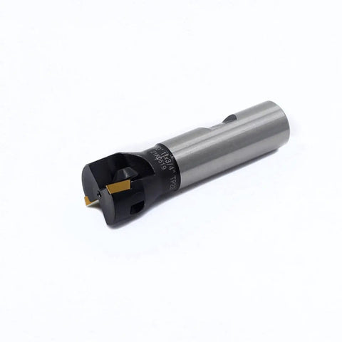 Three Quarters Inch Straight Shank Indexable End Mill With One Inch Cutting Diameter And Three And A Quarter Inch Overall Length Tin Coated TP22 Inserts TPCN1103PDTR Two Flutes 2 Pack Carbide Milling Tool For Aluminum And Steel
