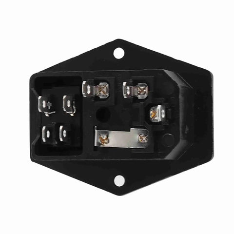 Back view of Three Piece AC Power Socket Switch With Built In Light Four Pin For 3D Printer CNC Machine Electronics Enclosure