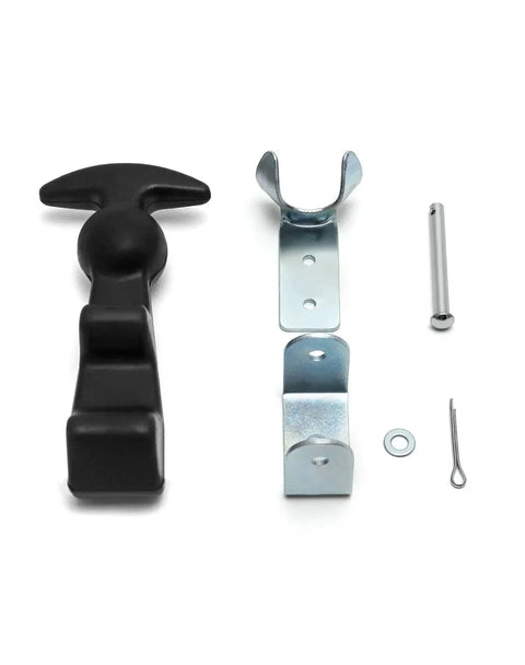 4 Pack Rubber Hood Latches With T Handle Draw Latches For Tool Boxes And Hoods, front view showing T-handle and metal components.