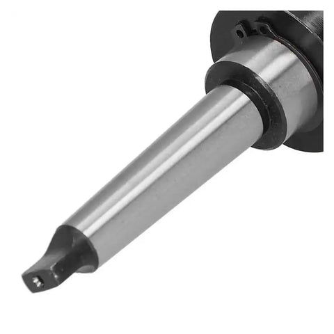 Side view of Morse taper internal cooling sleeve R8 arbor adapter MT2, 19.05 mm shank.