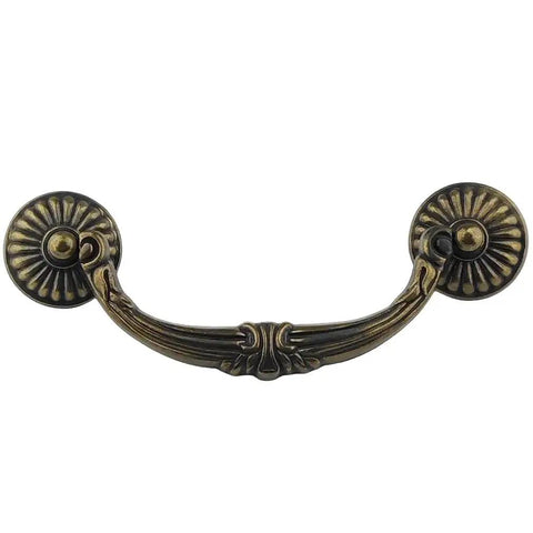 4 Pack Vintage Antique Bronze Bail Drawer Pulls 4.5 Inch Center To Center Drop Swing Dresser Cabinet Knobs 114 MM Dark Zinc Alloy Hardware