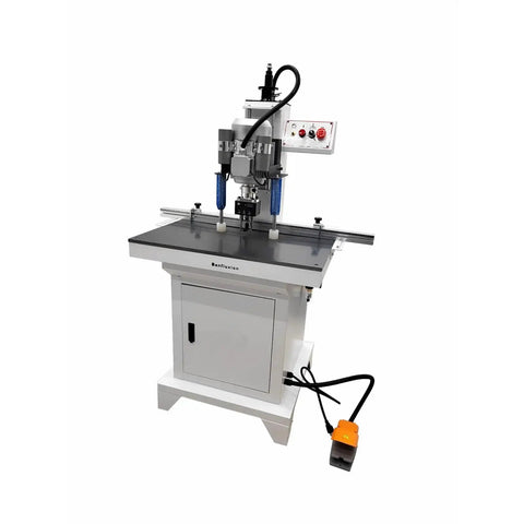 110V Pneumatic Hinge Drilling Machine For Doors And Cabinets Single Head Hinge Boring Drill Press With Large Workbench