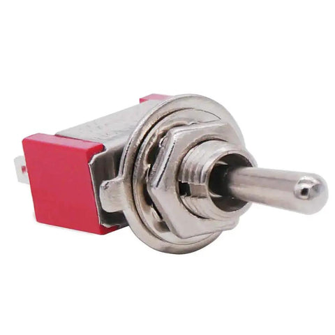 Mini Momentary Toggle Switch SPDT 3 Position On Off On Waterproof Cap, ideal for dashboards, control panels, and DIY electrical projects.