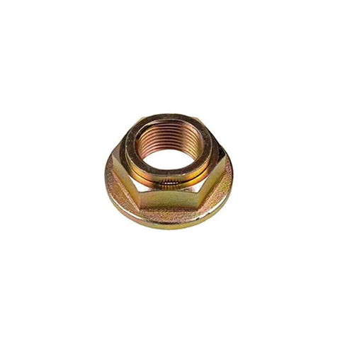 Close-up of CV axle nut from set of 2 front or rear wheel bearing hub assemblies for 2000-2013 Chevy Impala, Pontiac Grand Prix, Buick Lacrosse, Cadillac DTS