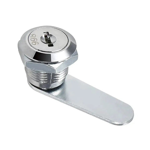 Cam Lock For Drawer Cabinet 0.69 Inch Outside Cylinder, Five Eighths Inch Length, Zinc Alloy Chrome Finish shown side view