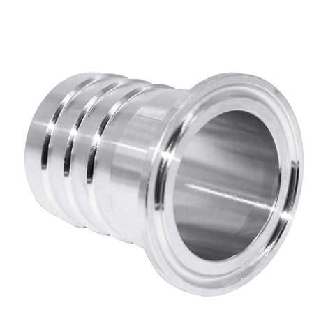 JoyTube 1.5in tri-clamp to 1-1/2in hose barb adapter, 304 stainless steel, pack of 2