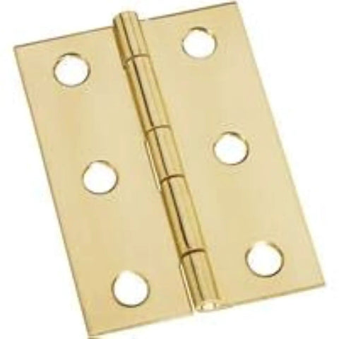 Brass 2-1/2 Inch Cabinet Hinges Bundle, 2 Pack With Screws Included, Broad Design For Oversized Cabinets And Drawers, Bright Brass Finish