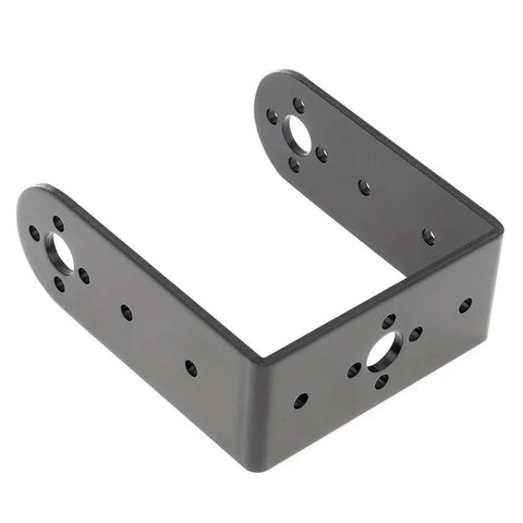 DiGiYes pan-tilt servo mount bracket, gray aluminum alloy, front view
