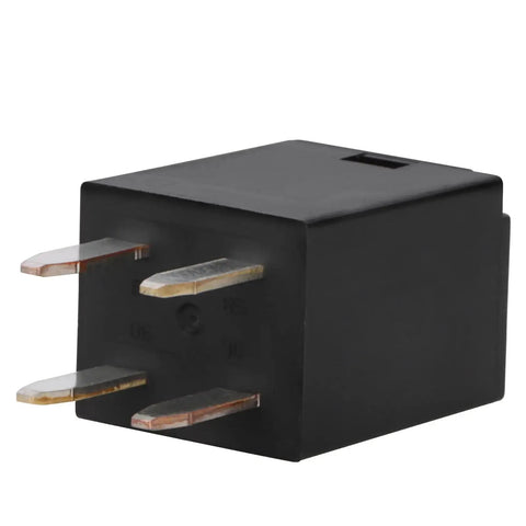 Close-up of 2 Pack 12V DC Automotive Relay Kit 20A SPST 4 Pin High Temp 125C showing 4-pin configuration.