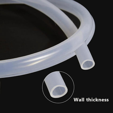 Clear silicone tubing 1/4 in ID x 3/8 in OD; food-grade, high-temp hose for home brewing and winemaking, 3.28 ft length