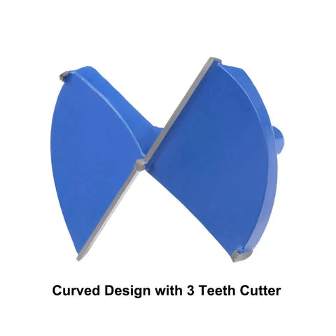 Curved 3 teeth cutter of 90mm Tungsten Carbide Wood Hole Saw Drill Bit With Hex Shank For Woodworking And Plastic Heavy Duty Auger Style Cutter For Door Hinge Holes Durable Cemented Carbide Cutter 11mm Hex Shank Blue Gray