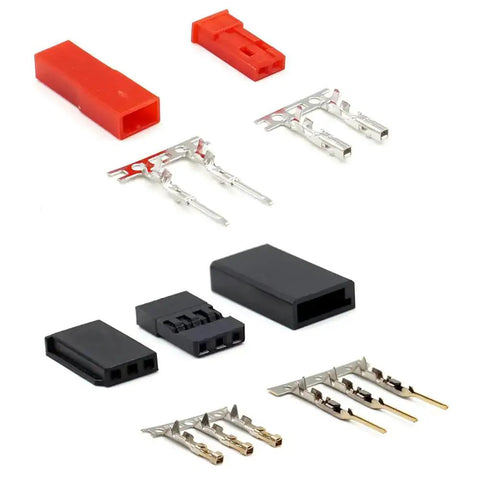55 Sets Servo Plug Male And Female Connectors With Crimp Pins Cable Kit And Crimping Tool for JST SYP Futaba Hitec Spektrum RC Gear.