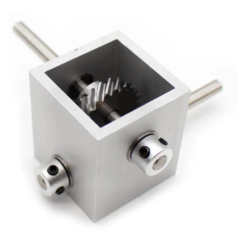 Right Angle Worm Gearbox 1 To 2 Turbine Transmission Reducer With 6mm Shaft, 90 Degree Drive, visible aluminum alloy housing