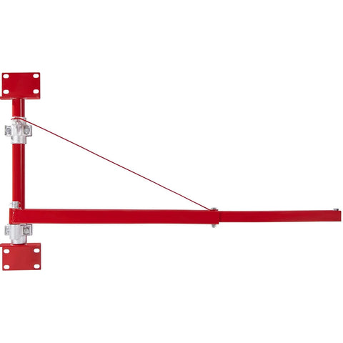 Red Wall Mount Jib Crane With 1320 Lbs Load Capacity For Electric Hoist And Swing Arm Scaffold Lift 180 Degree Swivel, side view