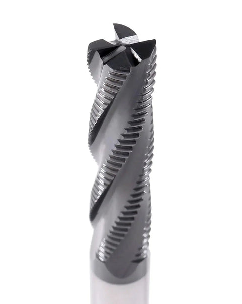 Half Inch TiAlN Cobalt Roughing End Mill M42 8 Percent Cobalt With Half Inch Shank And Two Inch Flute Length Four Flute Coarse Tooth