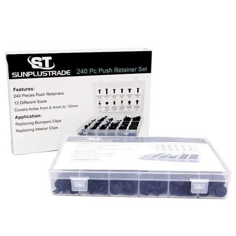 240 Piece Car Bumper Clips Kit With Plastic Rivets And Push Retainers, Auto Push Pin Fasteners Set, organized in box