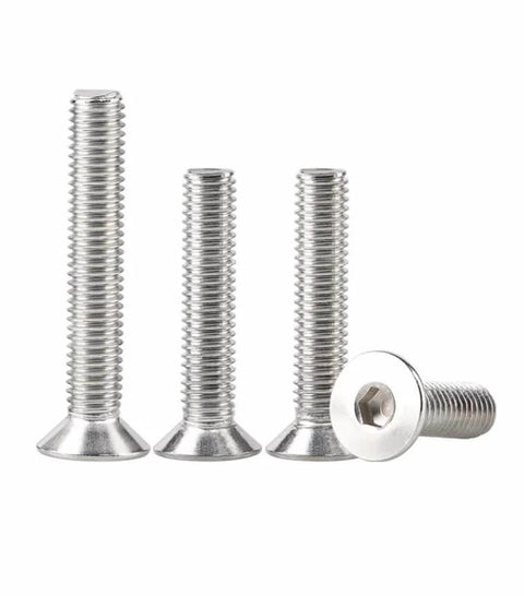 Beefy 304 Stainless Steel M3 0.5 x 10mm Flat Head Socket Cap Screws with 2mm Allen Hex Drive for electronics DIY projects