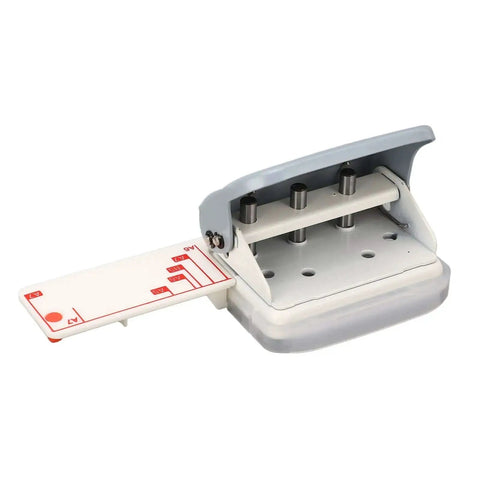 Handheld 3 Hole Puncher For Loose Leaf Paper B5 A4 A5 with 5 Sheet Capacity, metal hole punch with positioning ruler, precise 19mm holes