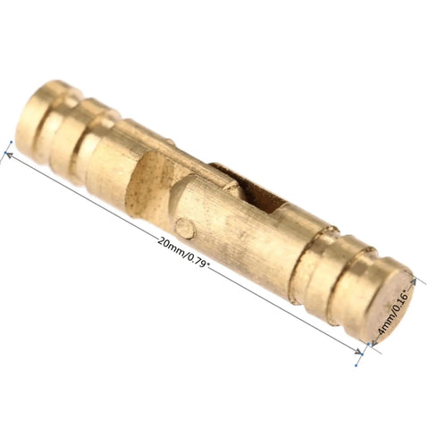 Close-up of a 4mm brass barrel hinge, part of 20 pcs brass barrel hinges hidden concealed invisible for jewelry keepsake box and small cabinet.