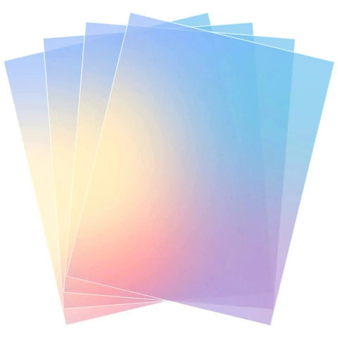 4 Pack 8x12 Inch Acrylic AB Sheets With Iridescent Radiant Color Shifting Finish, Colored Translucent Two Sided Rainbow Vibe, 1mm Thick