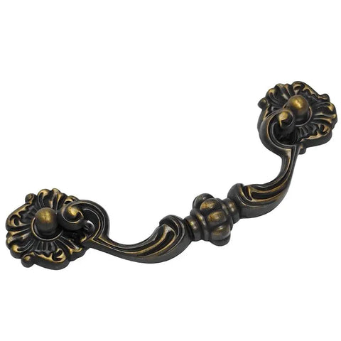 10 Pack 4.5 Inch Center To Center Bail Drawer Pull Antique Brass Swing Dresser Handle Vintage Style Zinc Alloy Durable Hardware