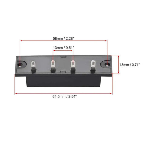 4 Way Spring Loaded Speaker Terminal Clips Push Release Connector Set 3 Pack Wire Terminal Strip Block WP4-7 with dimensions